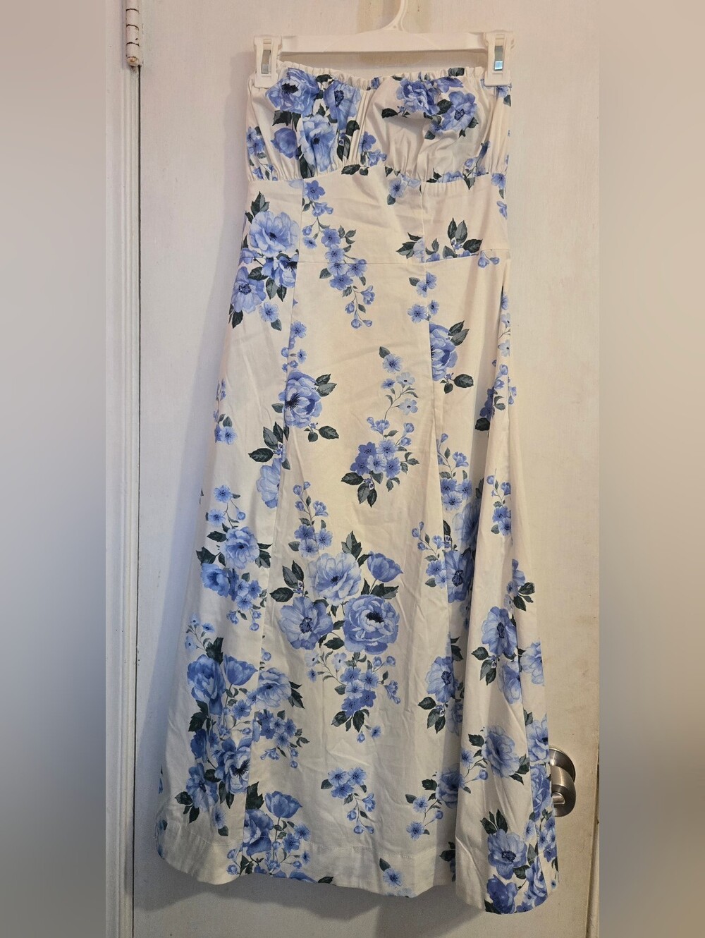 Wils Fable Cream Midi Dress with Blue Floral Print SIZE SMALL